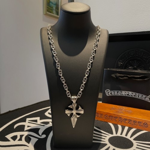 Chrome Hearts Unisex Fashion Classic Vintage Cross Pendant Punk Street Retro Necklace