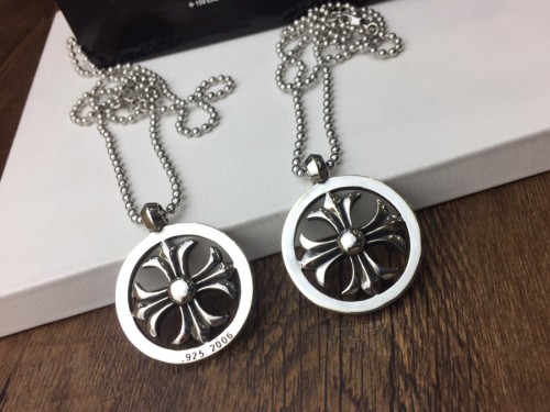 Chrome Hearts Classic Round Cross Pendant Unisex Fashion Retro Necklace Length:70cm