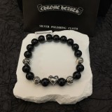 Chrome Hearts Fashion Black Agate Bracelet Unisex Classic Retro Streets Bracelet