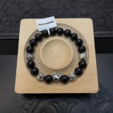 Chrome Hearts Fashion Black Agate Bracelet Unisex Classic Retro Streets Bracelet