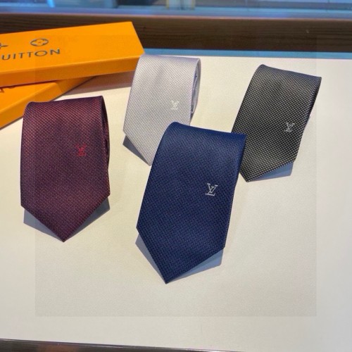 Louis Vuitton Classic Men's Tie Logo Woven Plaid Tie