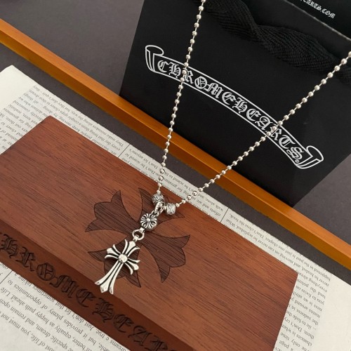 Chrome Hearts Fashion Classic Pearl Cross Pendant Unisex Casual Street Vintage Necklace