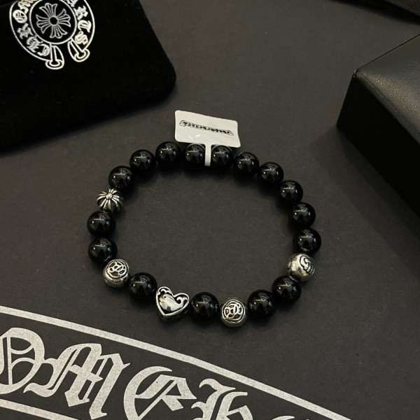 Chrome Hearts Fashion Black Agate Bracelet Unisex Classic Retro Streets Bracelet