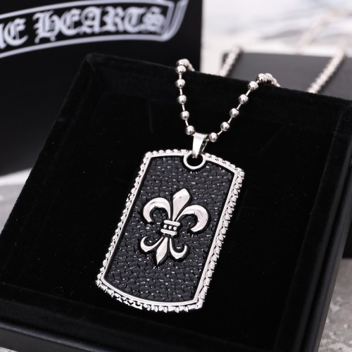 Chrome Hearts Fashion Flame Cross Flower Pendant Necklace Unisex Street Punk Necklace