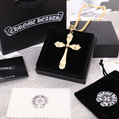 Chrome Hearts Fashion Classic Cruciform Flower Pendants Unisex Vintage Street Necklace