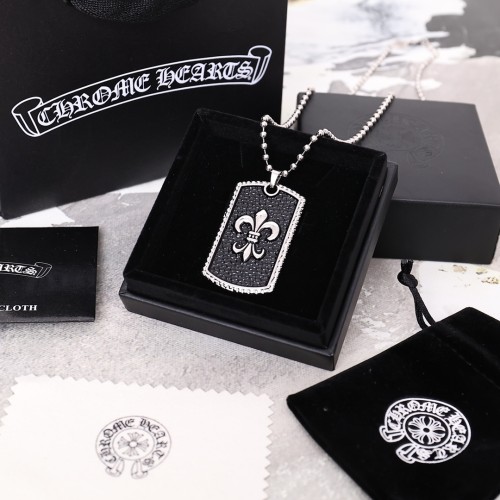 Chrome Hearts Fashion Flame Cross Flower Pendant Necklace Unisex Street Punk Necklace