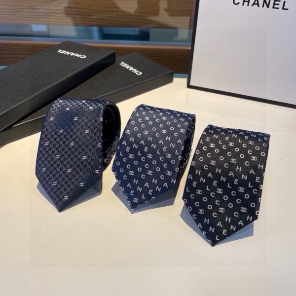 Chanel Exquisite Double C Small Logo Tie for Men's Classic Tie