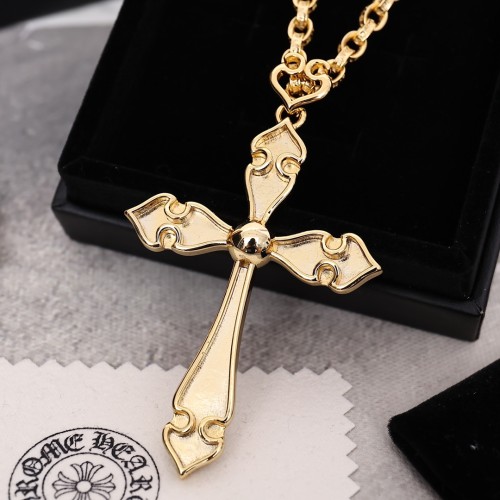Chrome Hearts Fashion Classic Cruciform Flower Pendants Unisex Vintage Street Necklace