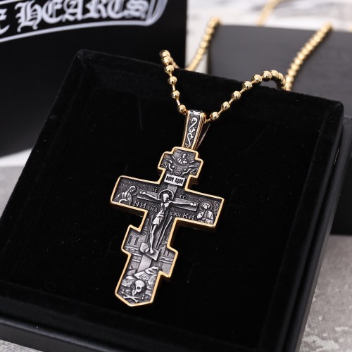 Chrome Hearts Classic Fashion Cross Pendant Unisex Vintage Street Necklace