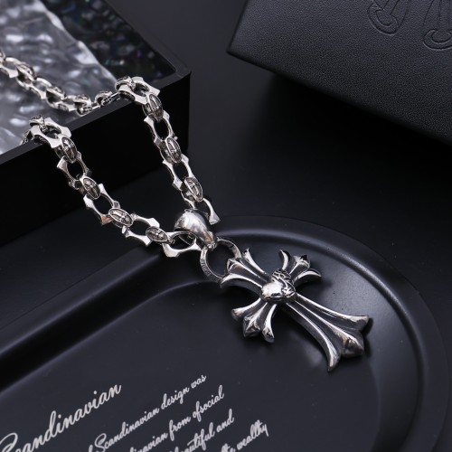 Chrome Hearts Fashion Retro Cross Pendant Unisex Street Punk Necklace