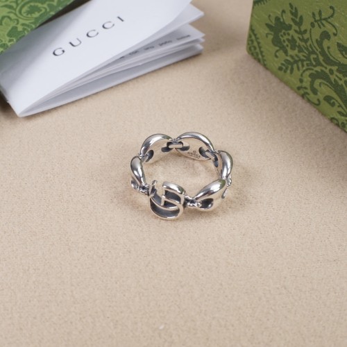 Gucci New Interlocking Double G Pig Nose Anchor Ring Unisex Retro Street Rings