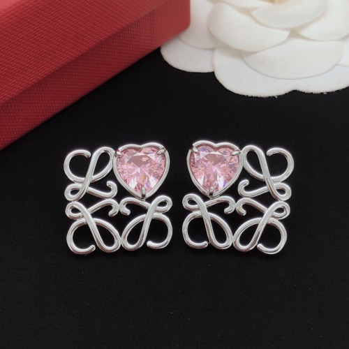 Loewe Classic Hollow Logo Heart Earrings Retro Elegant Earrings