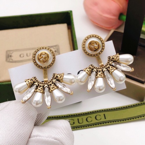 Gucci New Fashion Fan-shaped Horse Eye Drill Earrings Beautiful Elegant Earrings