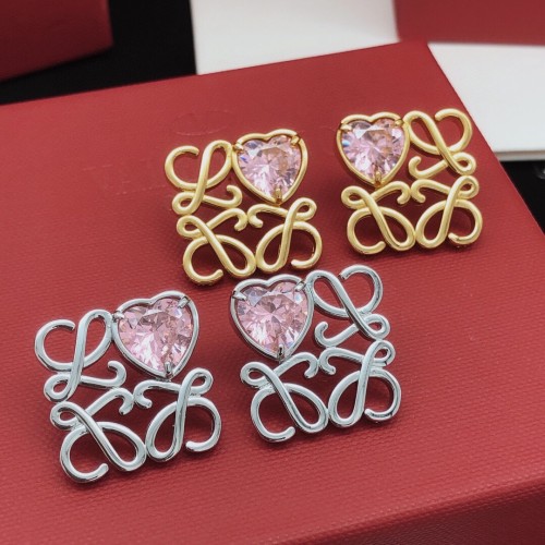 Loewe Classic Hollow Logo Heart Earrings Retro Elegant Earrings