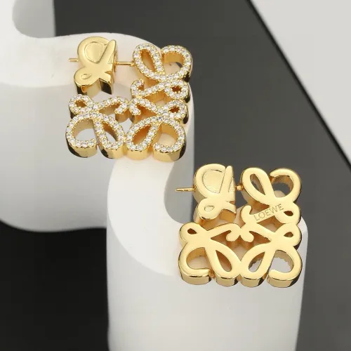 Loewe Fashion Carved Diamond Shape Love Earrings Women Daily Earrings