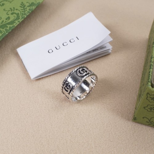 Gucci Fashion Classic Double G Interlocking Ring Unisex Street Retro Ring