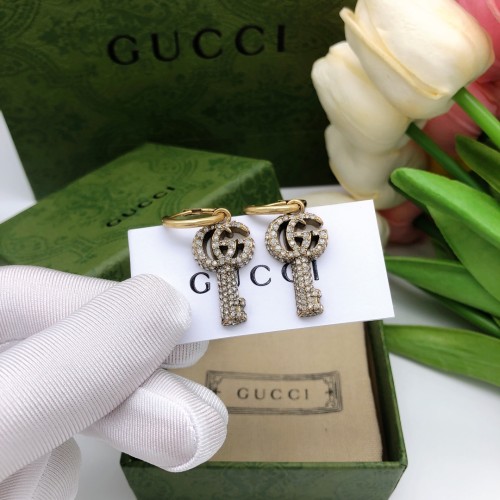 Gucci Fashion Key Double G Rhinestone Earrings Classic Retro Earring