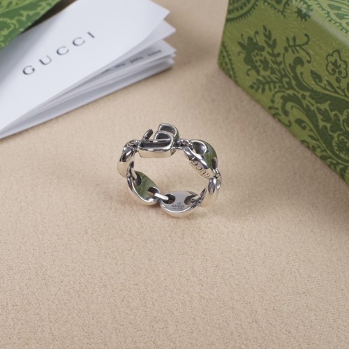 Gucci New Interlocking Double G Pig Nose Anchor Ring Unisex Retro Street Rings