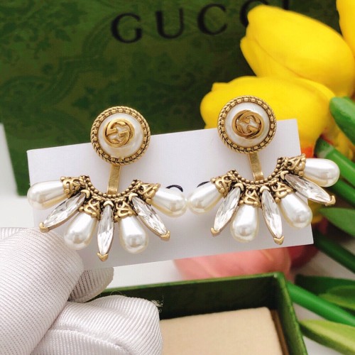 Gucci New Fashion Fan-shaped Horse Eye Drill Earrings Beautiful Elegant Earrings