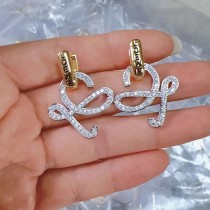 Loewe Fashion Claasic Logo Rhinestone Eardrop Retro Elegant Earrings