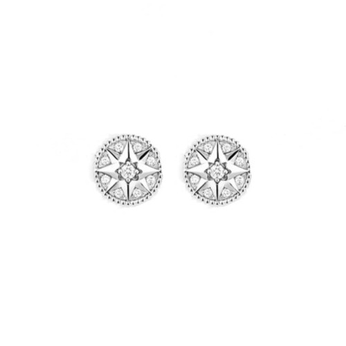 Dior Fashion Vintage Compass Eight Pointed Star Earrings Women 925 Silver Earrings
