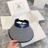 Prada New Color Blocking Empty Top Hat Couple Casual Sunshade Hat
