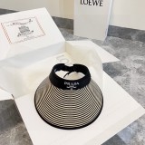 Prada New Color Blocking Empty Top Hat Couple Casual Sunshade Hat