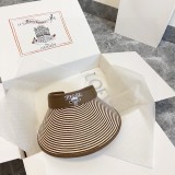 Prada New Color Blocking Empty Top Hat Couple Casual Sunshade Hat