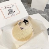 Prada New Color Blocking Empty Top Hat Couple Casual Sunshade Hat