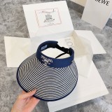 Prada New Color Blocking Empty Top Hat Couple Casual Sunshade Hat