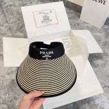 Prada New Color Blocking Empty Top Hat Couple Casual Sunshade Hat