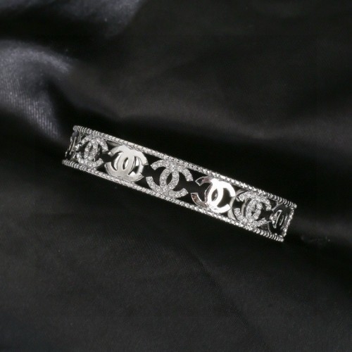 Chanel New Fashion Crystal Bracelet Classic Logo Hollow Open Bracelet