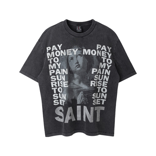 Saint Michael x Pay Money To My Pain Washed Short Sleeve Unisex Casual Street T-shirt