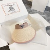 Prada New Color Blocking Empty Top Hat Couple Casual Sunshade Hat