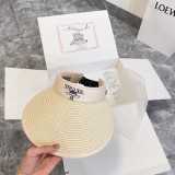 Prada New Color Blocking Empty Top Hat Couple Casual Sunshade Hat