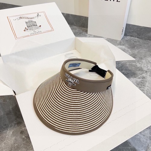 Prada New Color Blocking Empty Top Hat Couple Casual Sunshade Hat
