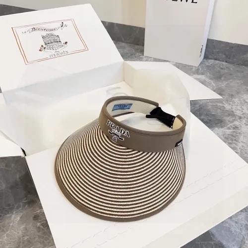 Prada New Color Blocking Empty Top Hat Couple Casual Sunshade Hat