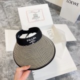 Prada New Color Blocking Empty Top Hat Couple Casual Sunshade Hat