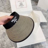 Prada New Color Blocking Empty Top Hat Couple Casual Sunshade Hat