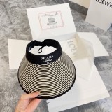 Prada New Color Blocking Empty Top Hat Couple Casual Sunshade Hat
