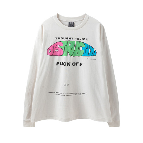 Saint Michael Fashion Colorful Letters Long Sleeve Unisex Casual Street Long Sleeve Tee