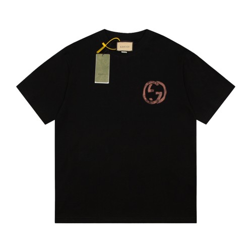 Gucci New Graffiti Logo Printed Short Sleeve Couple Casual Loose T-shirt