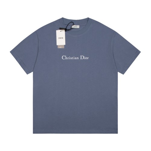 Dior Classic Logo Printed Short Sleeve Couple's Casual Loose T-shirt