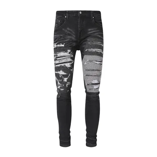 Amiri New Fashion Washed Distressed Skinny Jeans Unisex Casual Street Vintage Pants