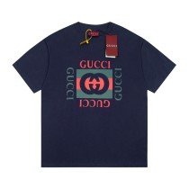 Gucci 3D Double G Printed Short Sleeve Couple's Casual Loose T-shirt