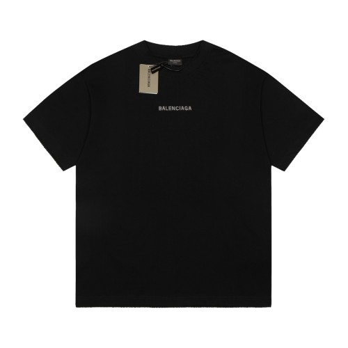 Balenciaga Classic Logo Hot Diamond Short Sleeve Couple's Casual Loose T-shirt