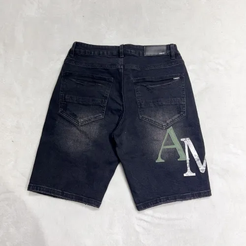 Amiri New Fashion Logo Letters Embroidered Shorts Jeans Unisex Street Casual Denim Shorts Pants