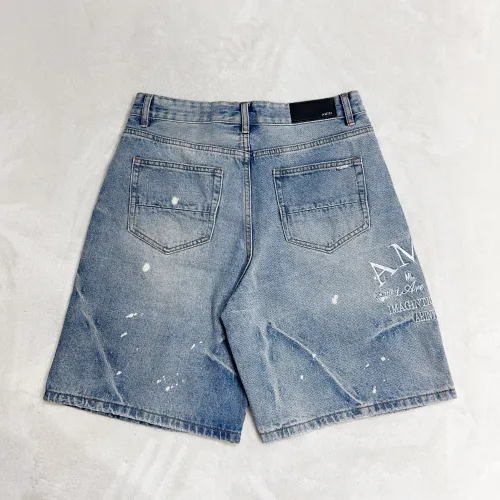 Amiri Fashion Classic Printed Washed Distressed Denim Shorts Pants Retro Casual Street Jeans