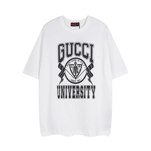 Gucci New Fashion School Emblem Printed T-shirt Couple Casual Short Sleeve