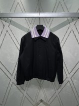 Gucci Knitted Collar Detachable Coat Unisex Letter Logo Embroidered Casual Coat